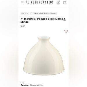 2 x 7" Rejuvenation Industrial Painted Steel Dome Shade for Light White NEW